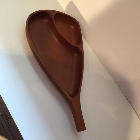 Vintage Mid Century Divider Dish Suzuki Wood Japan - Picture 6 of 9